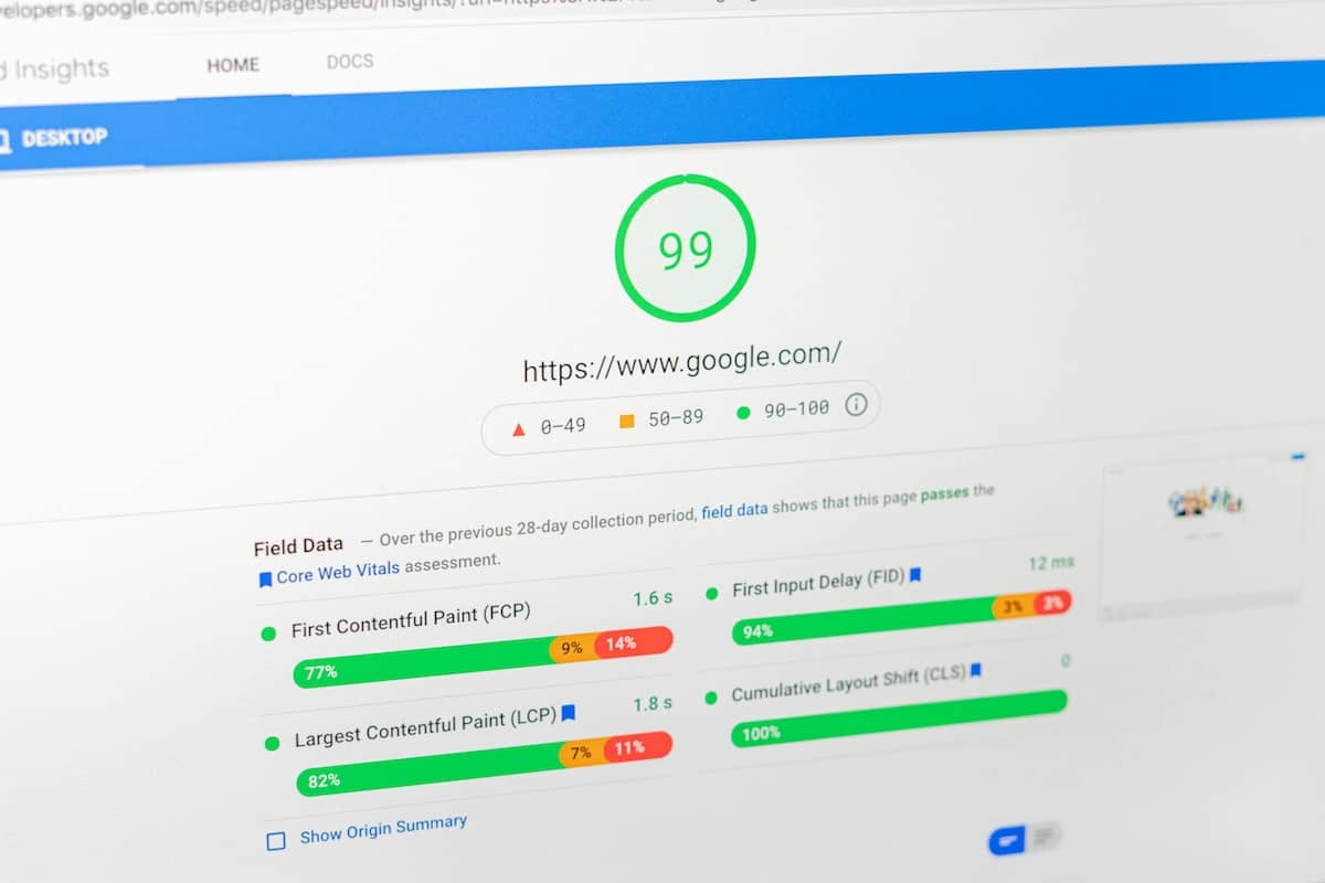 Before and after speed audit results